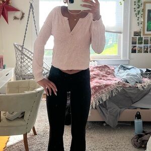 Pink Abercrombie Cropped Sweater